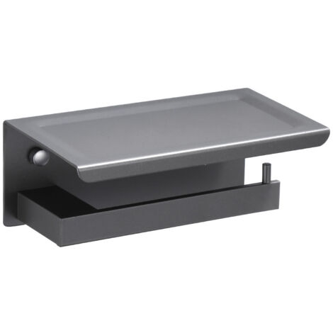 Grauer Toilettenpapierhalter aus Aluminium, vergrößerter Toilettenpapierhalter (A)
