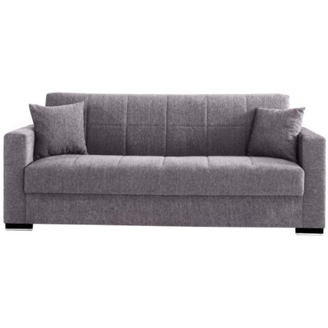CAPALDO Graues Schlafsofa aus Stoff cm 210x80x90 h