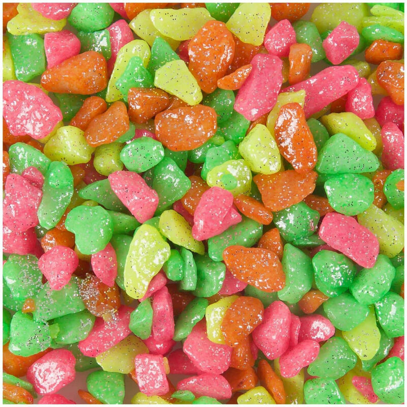 

Grava con purpurina arco iris neón 1 kg acuario