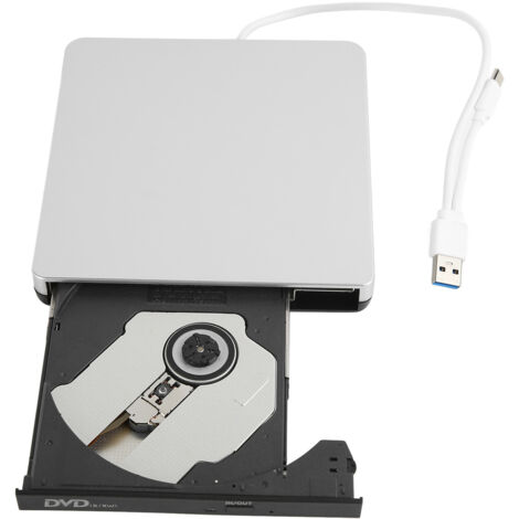 Graveur CD/DVD externe USB 3.0 Type-C ultra-mince et portable, compatible avec les PC et les ordinateurs portables.