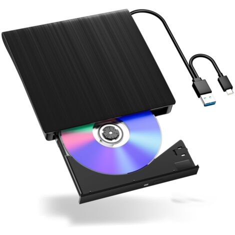 Graveur DVD externe USB 3.0 pour ordinateur portable PC, lecteur de CD/DVD portable, périphérique optique universel