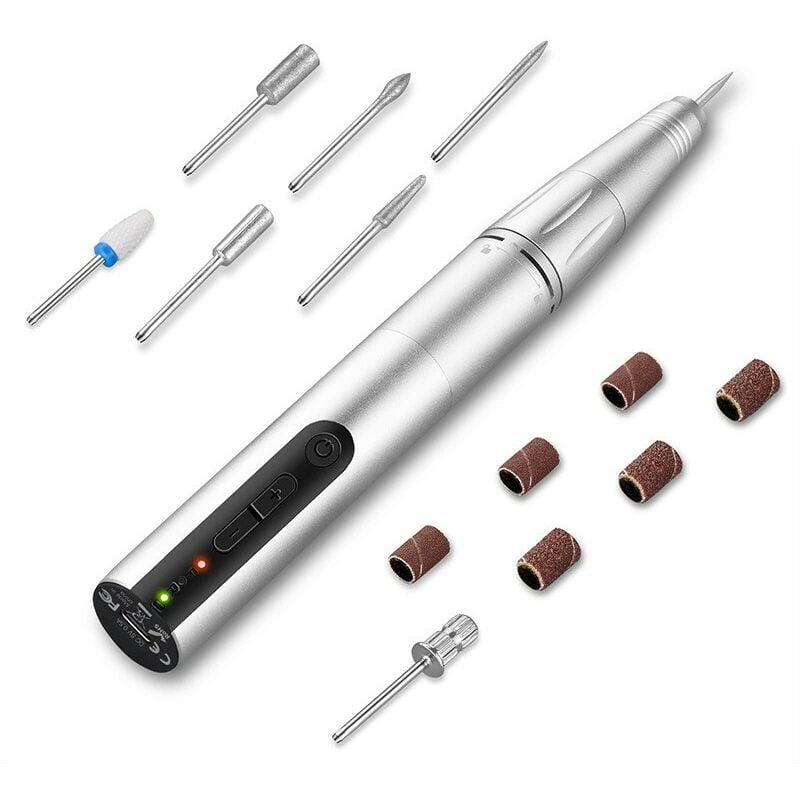 Graveur Électrique- Gravure Carve Outil, Mini Stylo Graveur sans Fil, argent