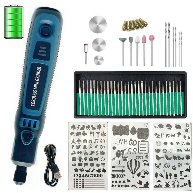 Kinsi - Graveur Électrique- Gravure Carve Outil, Mini Stylo Graveur sans Fil, Réglage de la vitesse à 3 vitesses