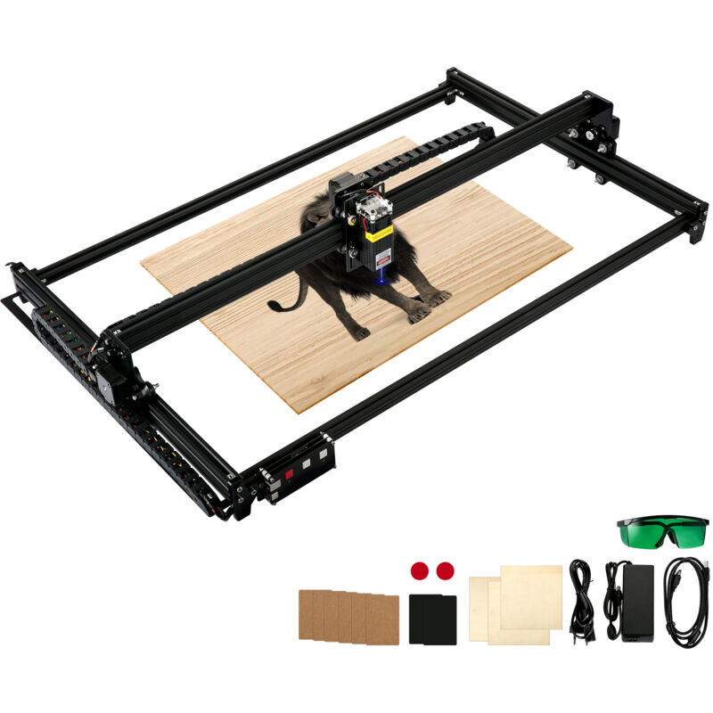 Mophorn - Graveur laser de bureau 460x810 mm Grande zone de gravure Puissance laser 6 w, alliage d'aluminium