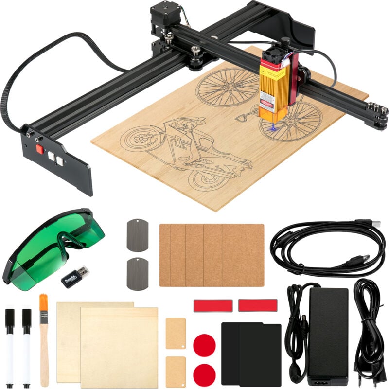 Mophorn - Graveur laser portable grande surface 10,6' x 17,3', imprimante 3D 5,5 w