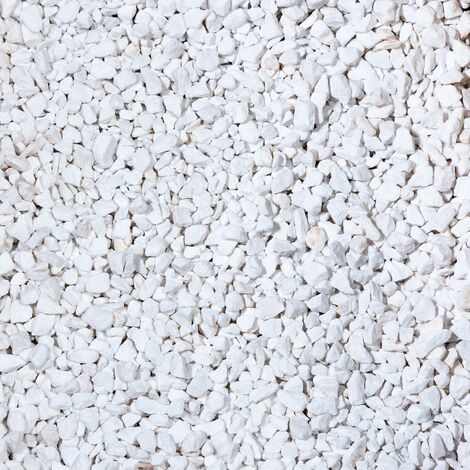 Gravier décoratif blanc pur 8/16 mm – Sac 20 kg – Finition concassée pour allées et aménagements extérieurs – Compatible avec dalles stabilisatrices