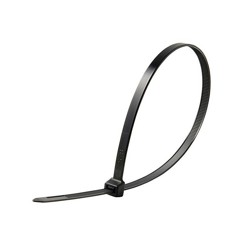 Ribimex - Colliers autobloquants noirs, type électricien, 2,5x160mm, 100 pces