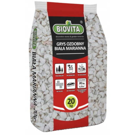 Gravillons décoratifs Mariana Blanc 16-32mm Pierre décorative blanche et grise 20kg