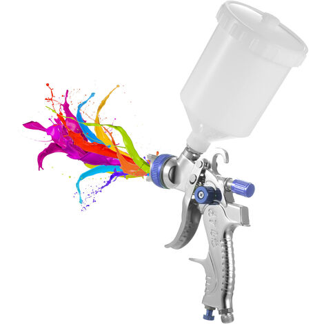 main image of "Gravity Feed Air Spray Gun HVLP Sprayer Paint Gun with 600ML Cup 1.4mm 1.7mm 2.0mm Nozzle for Painting Car Furniture Wall,model:Blue 3 nozzle"