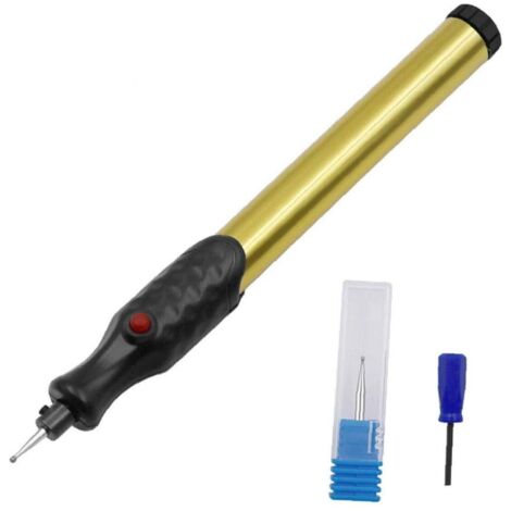Gravure électrique Pen Graveuse Carve Outil pour le bricolage Bijoux en verre Métal bijoux - (sans fil de précision avec Bit Graveuse diamant Astuce)