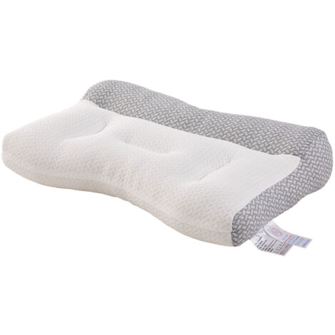 Gray and White Color Combination Single Pack Ergonomic Anti-traction Pillow 74cm W x 48cm D