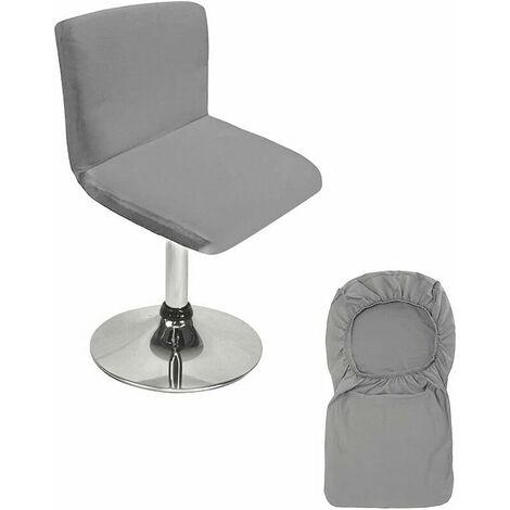 Gray Bar Stool with Extendable Back for Swivel Low Dining Chair