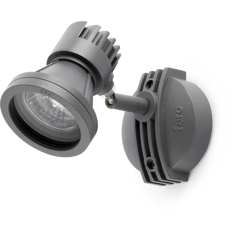 Faro Miniproject - 1 Light Outdoor Wall Spotlight Grey IP65, GU10