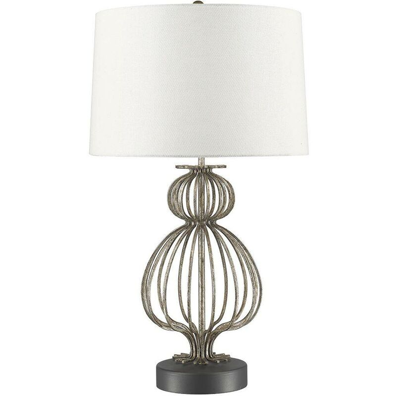 Elstead Lighting - Elstead Lafitte - 1 Light Table Lamp Silver, E27