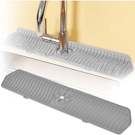 Gray Silicone Faucet Mat, Silicone Faucet Pads, Anti Splash Sink Mat, Silicone Faucet Mat, Catches Faucet Splashes, Faucet Drying Countertop for Kitchen