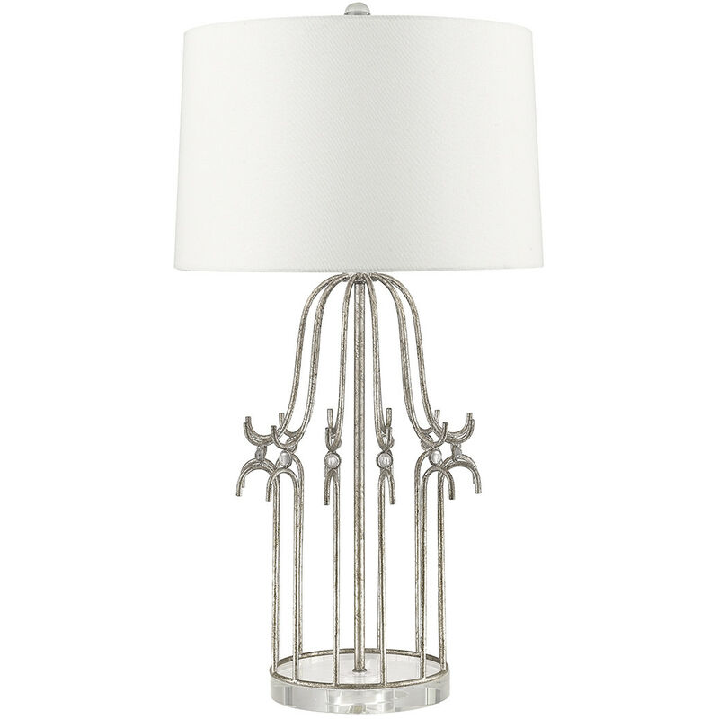 Stella - 1 Light Table Lamp Silver, E27 - Elstead