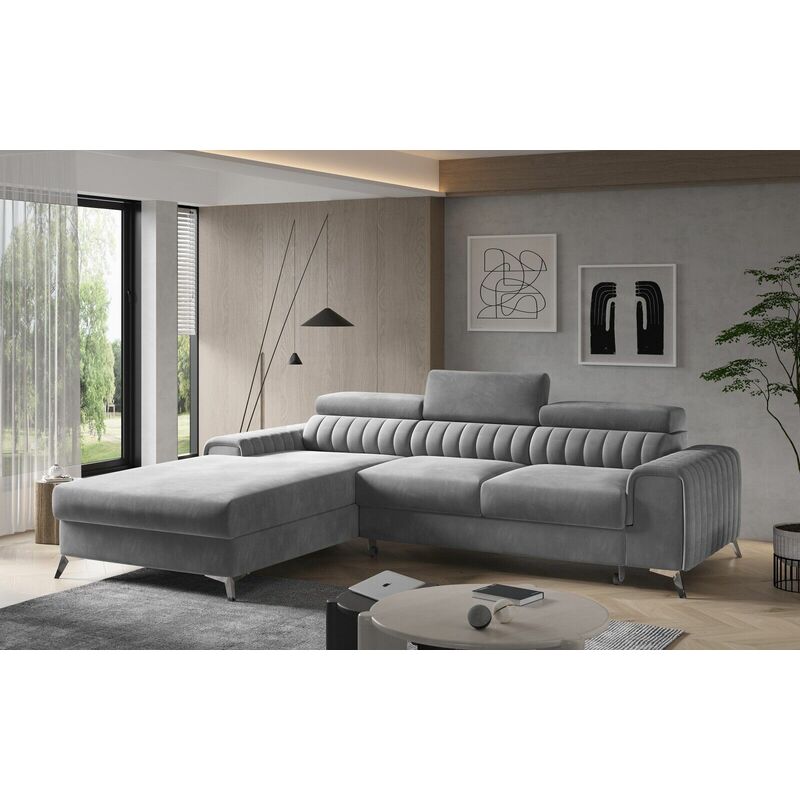 Grayson Left Hand Facing Corner Sofa Bed - Grey