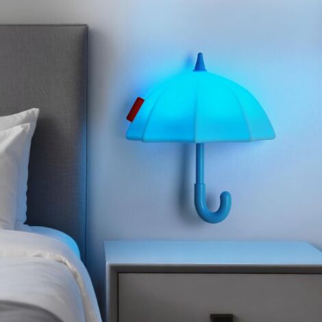 Graziosa Lucetta Notturna per Bambini a Forma di Ombrello - Lampada da Letto Magnetica in Silicone con Comando Touch e Spegnimento Automatico - Carina Lampada LED Portatile per Culla e Neonato