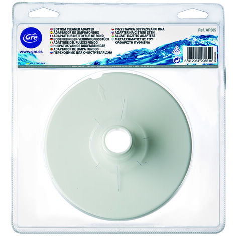 Adaptateur pour prise balai skimmer – Ø 16 cm – Compatible tuyaux Ø 32/38 mm – Installation rapide dans skimmer Gré