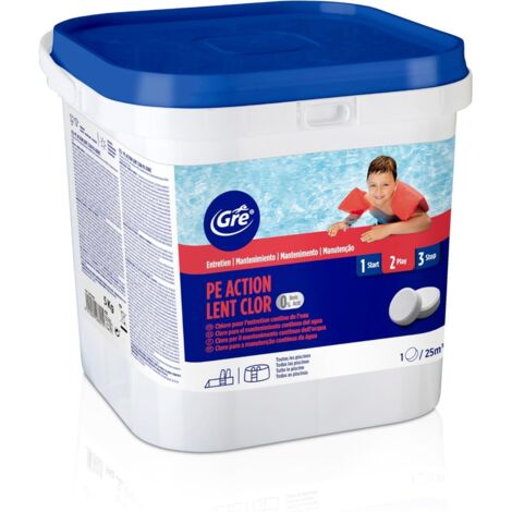 GRE CLORO LENTO ZERO BORICO PASTIGLIE DA 250GR PER PISCINE - 5KG