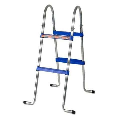 GRE – Échelle de piscine 2 x 2 marches – Hauteur 0,98 m pour piscines hors-sol jusqu'à 0,90 m – Poids 4,4 kg
