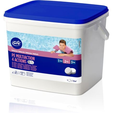 GRE MULTI FUNZIONI 4 AZIONI PASTIGLIE 250GR PER PISCINE - 10 KG