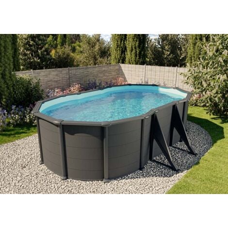 Gre Pools Stahlwandpool Föhr Pool aus Metall in Grau,
