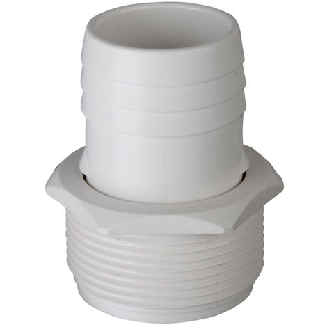 GRE – Raccord tournant pour tuyaux Ø38mm en PVC blanc – Filetage mâle Ø48mm – Connexion facile pour installations piscine