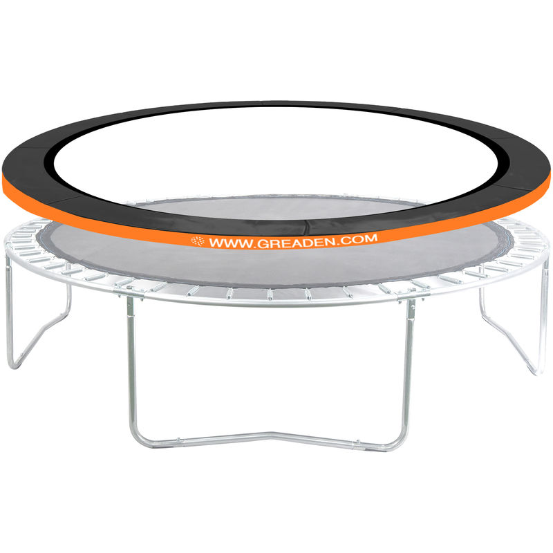Coussin de Protection Orange pour Greaden Trampoline freestyle ø 10FT - 305cm, Haute qualité & Résistant aux intempéries