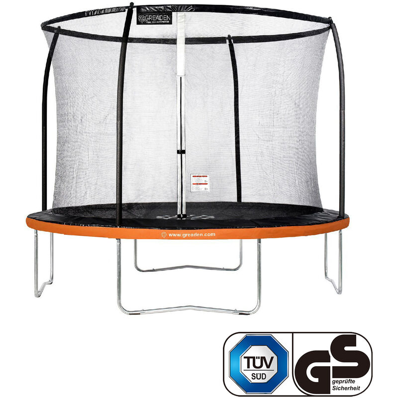 

Freestyle Orange 305 Outdoor fitness garden trampolín Ø 305cm - Red de seguridad / almohadilla protectora / colchoneta de salto - Greaden