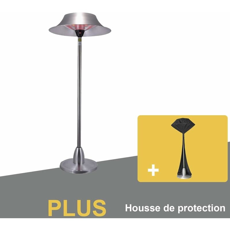 

Greaden - Sombrilla calefactable por infrarrojos Jupiter Reflector grande Estufa de patio eléctrica halógena 3000 W Exterior IP44 - Calentador de