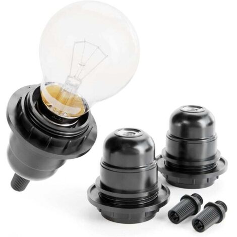 greate. 3x Douille E27 noir - douille ampoule E27 250V 60W - douille E27 a visser en plastique - douille lampe E27, douille lampe de chevet, douille pour lampe, douilles e27