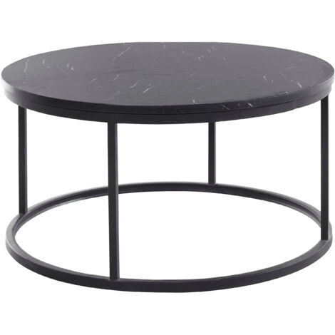 Greco-Table basse en marbre noir MDF