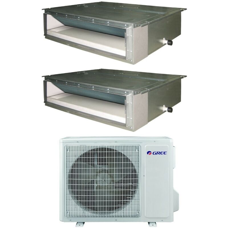Gree Climatiseur Ducted Dual Split rèversible 9+12 avec GWHD(24)NK6OO R-32 9000+12000