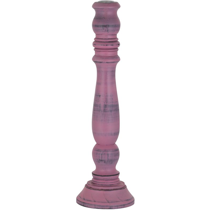 Image of Candelabro a Testa Singola in Legno Shabby Chic, candeliere Decorazioni casa Festa Soggiorno Tavolo, Diametro ca. 10 cm, Rosa Shabby - Greemotion