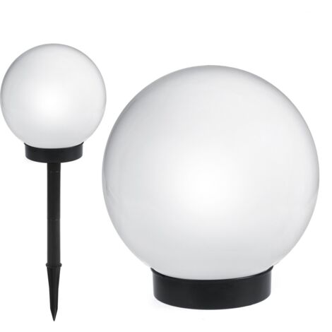 Green Blue Torce da giardino Lampada Solare Sfera Terra Luce al Suolo del Percorso Impermeabile Illuminazione Fino 8 Ore (Bianco, 1 pezzo - 20cm)