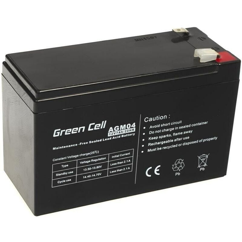 Green Cell - Batterie ups AGM04 Acide de plomb scellé (vrla) 12 v 7 Ah