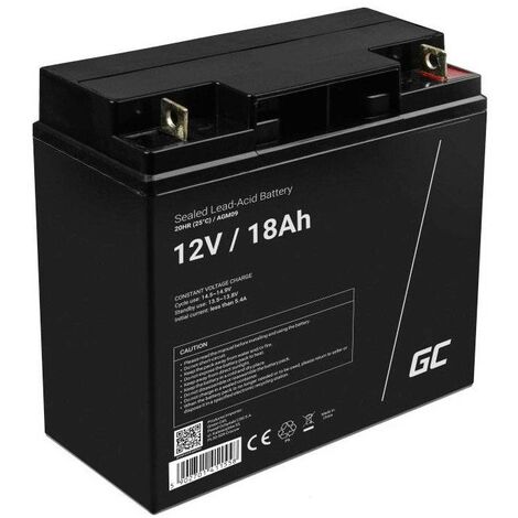 Green Cell Replacement AGM Gel Battery 12V 18Ah Rechargeable Sealed Lead Acid Battery Maintenance Free Battery Replacement Battery for Forklift Truck Golf Cart Electric Motorcycle Wheelchair