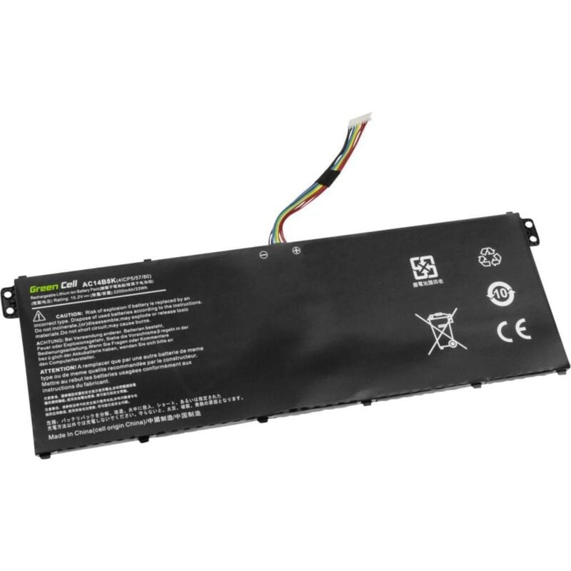 Batterie d'ordinateur portable AC14B3K AC14B7K AC14B8K 15.2 v 2100 mAh Acer - Green Cell