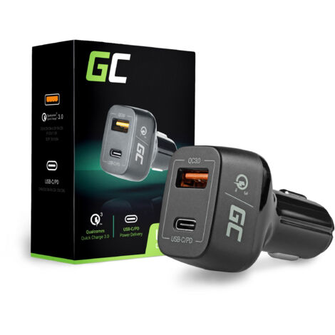 Green Cell CAD33 Ladegerät de mobile device Universal Black Lighter de cigarette Fast Charge Indoor