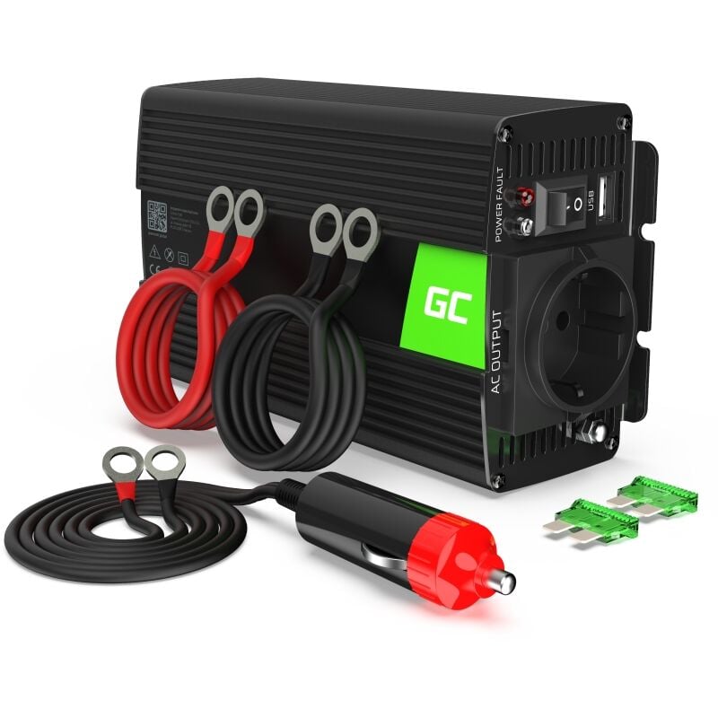 Green Cell - Convertisseur de tension Onduleur 12V à 230V 500W/1000W Onde sinusoïdale modifiée