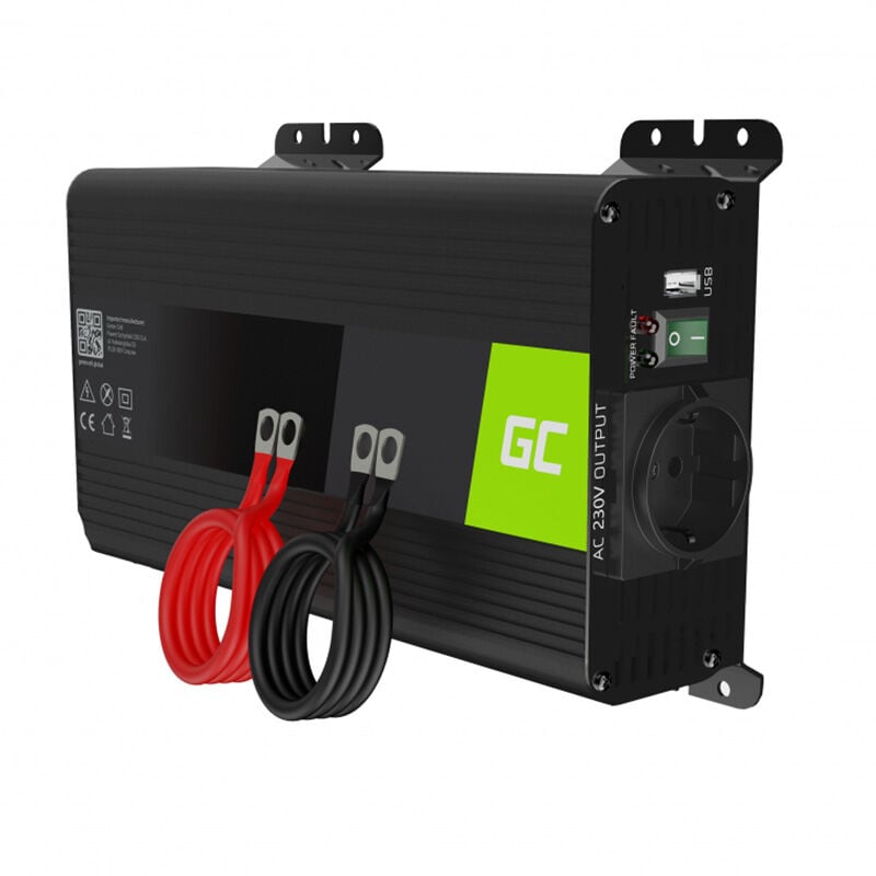 Green Cell - Convertisseur de tension Onduleur PRO 12V à 230V 500W/1000W Onde sinusoïdale pure