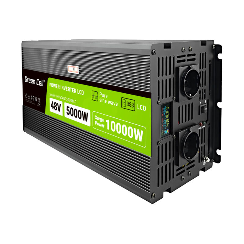 Green Cell - Convertisseur de tension PowerInverter avec écran LCD 48V à 230V 5000W/10000W Onde sinusoïdale pure