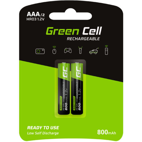 Green Cell HR03 Batteria ricaricabile Ministilo (AAA) NiMH 800 mAh 1.2 V 2 pz.