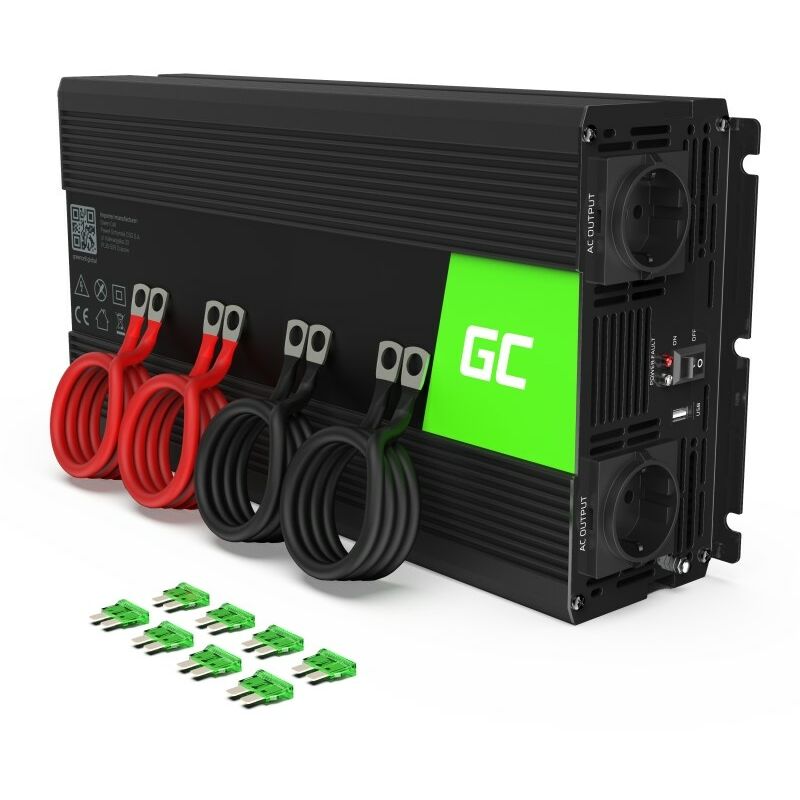 Green Cell - INV12 adaptateur secteur/onduleur Voiture 3000 w Noir