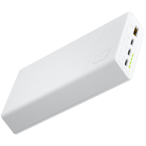 Green Cell PowerPlay20s – Powerbank 20000 mAh mit Schnellladung USB-A QuickCharge 3.0 und 2x USB-C Power Delivery 22,5W (weiß)