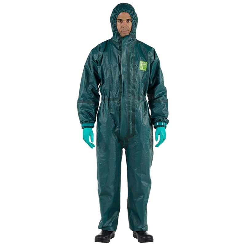 Ansell Green Coveralls Hooded Size S