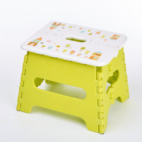 Green folding stepladder 18CM thickened plastic high seat portable cute cartoon folding low bench children's small bench