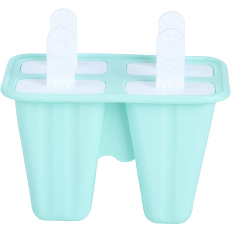 Green Ice Cream Mould Makers Silicone Mold DIY Ice Cream Tools for Hot Summer4 Grids