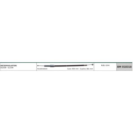 GREEN LINE DG43W débroussailleuse câble accélérateur 954 mm gaine de câble 861 mm